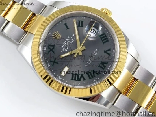 MiroTime 0131 DateJust 41 126333 Clean 1:1 Best Edition 904L Steel Gray Dial Green Roman Marker on SS YG Oyster Bracelet VR Popular 1564